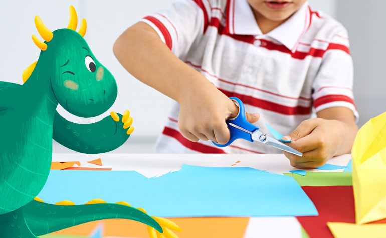 Libro: dinosaurios aprende a colorear, recortar y a pegar - Libro de actividades para niños de 3 a 8 años por Airion Press